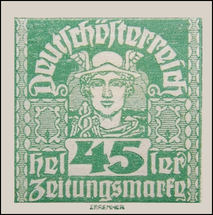 Австрия 1921 год . Меркурий , газетная марка . Каталог 0,80 €.